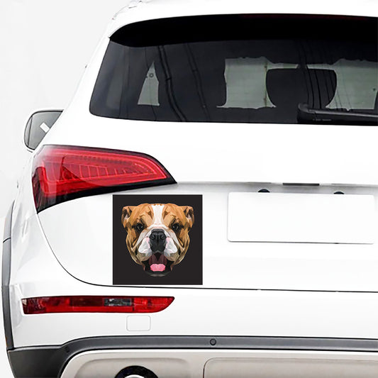 Geometric English Bulldog Print Car Sticker