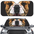 Geometric English Bulldog Print Car Windshield Sun Shade