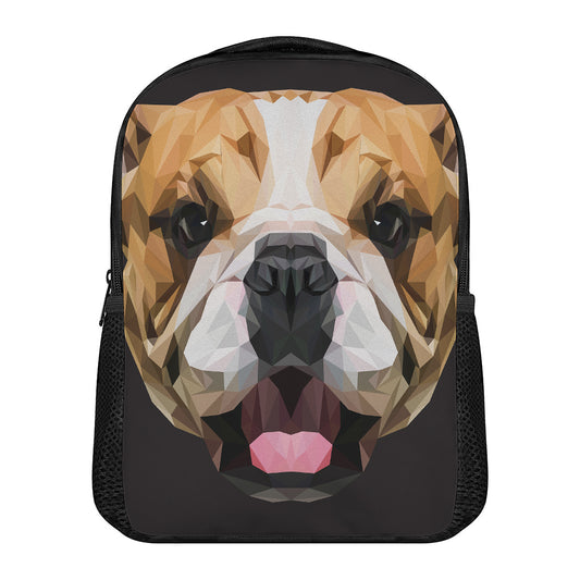 Geometric English Bulldog Print Casual Backpack