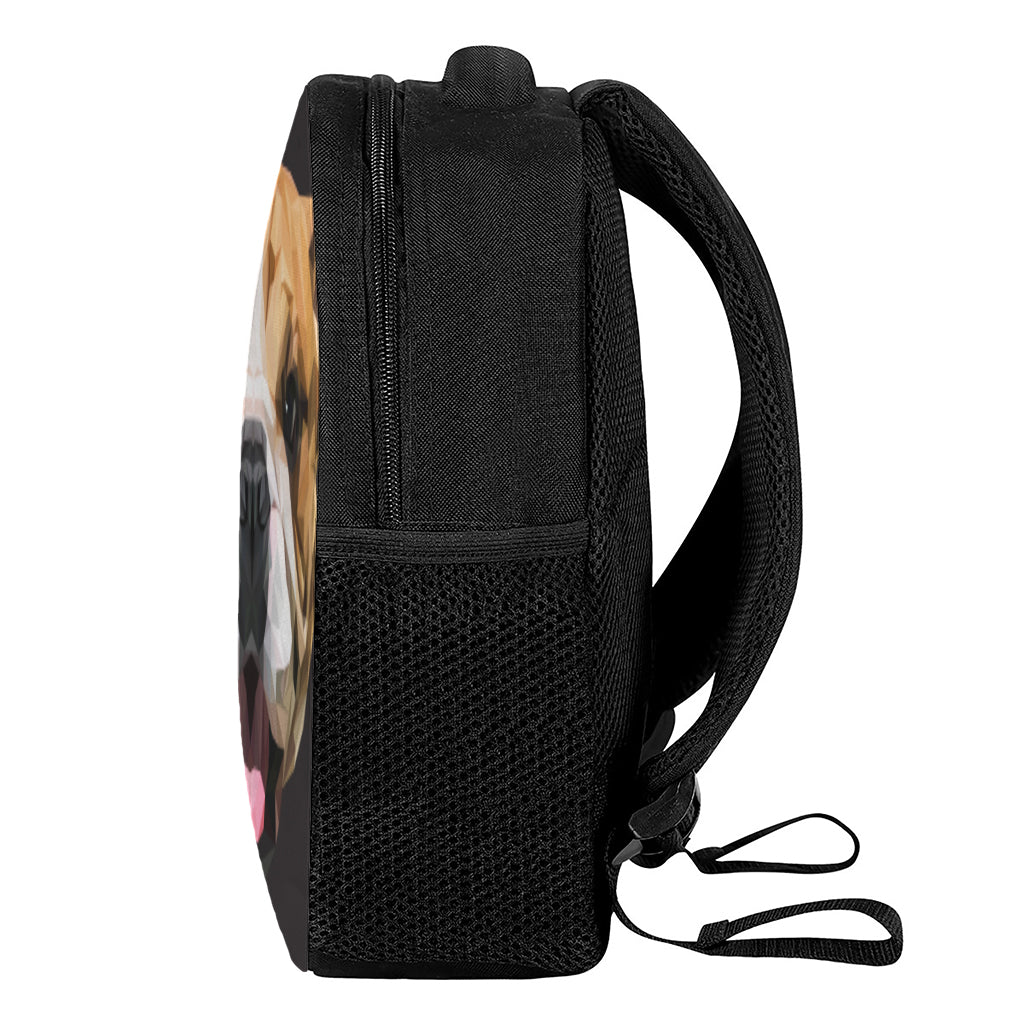 Geometric English Bulldog Print Casual Backpack