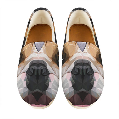 Geometric English Bulldog Print Casual Shoes