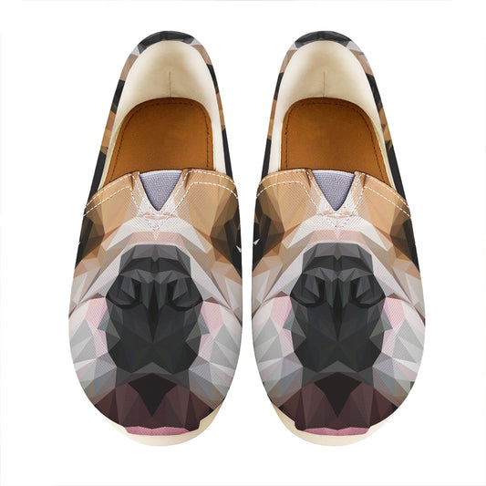 Geometric English Bulldog Print Casual Shoes