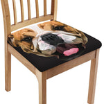 Geometric English Bulldog Print Chair Cushion Cover