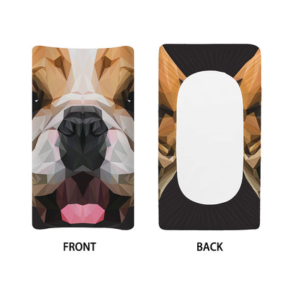 Geometric English Bulldog Print Changing Pad Cover
