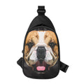 Geometric English Bulldog Print Sling Bag
