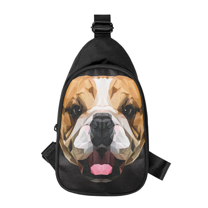 Geometric English Bulldog Print Chest Bag