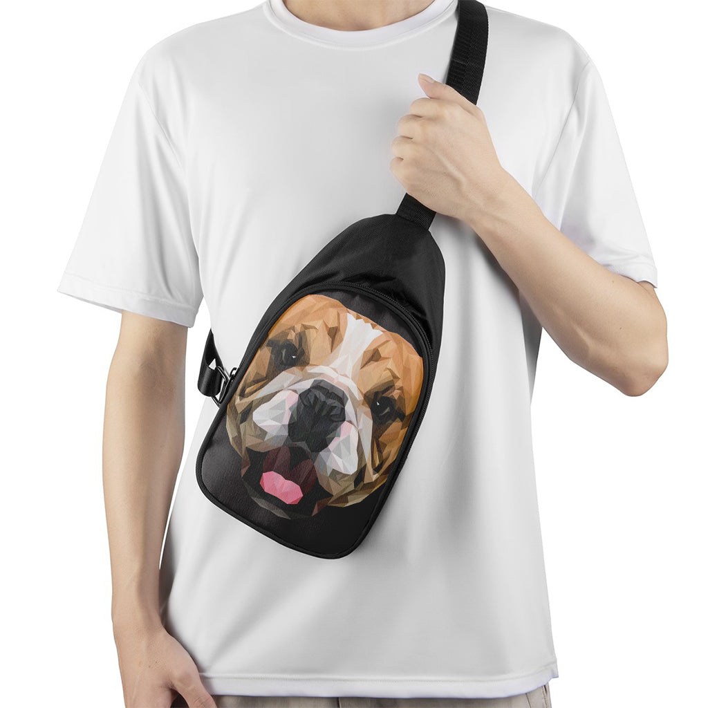 Geometric English Bulldog Print Chest Bag