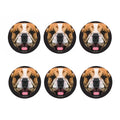 Geometric English Bulldog Print Coaster Set
