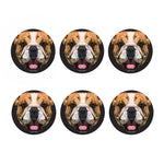Geometric English Bulldog Print Coaster Set