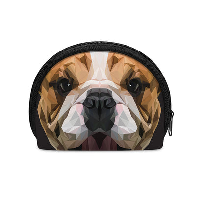 Geometric English Bulldog Print Coin Purse