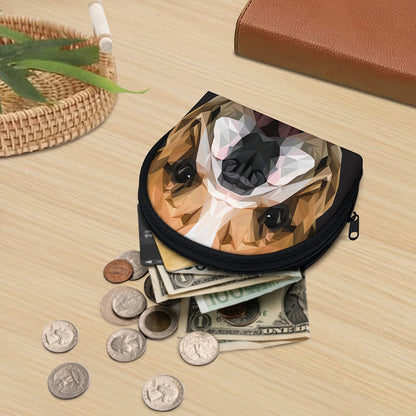 Geometric English Bulldog Print Coin Purse