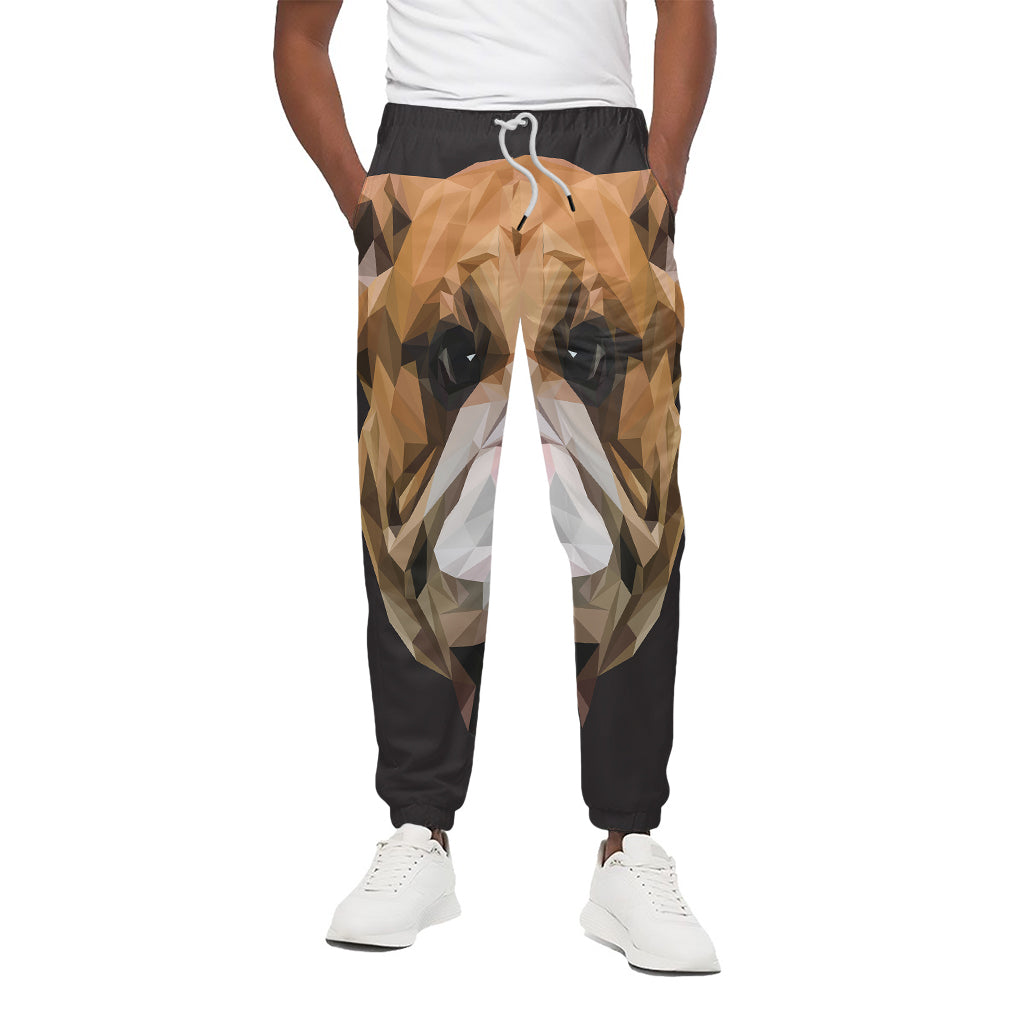 Geometric English Bulldog Print Cotton Pants