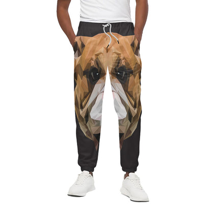 Geometric English Bulldog Print Cotton Pants