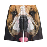 Geometric English Bulldog Print Cotton Shorts