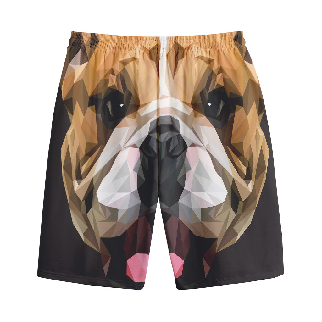 Geometric English Bulldog Print Cotton Shorts