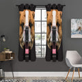 Geometric English Bulldog Print Grommet Curtain Panels