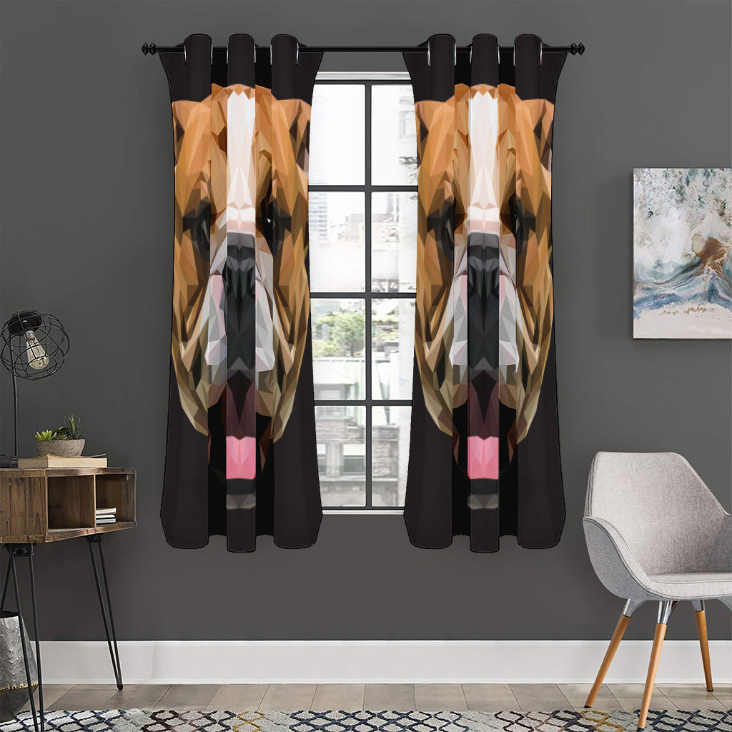 Geometric English Bulldog Print Curtain