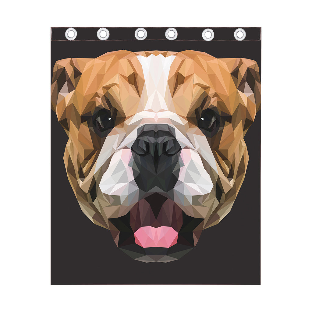 Geometric English Bulldog Print Curtain