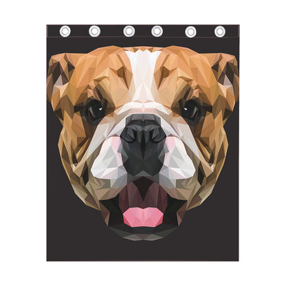 Geometric English Bulldog Print Curtain