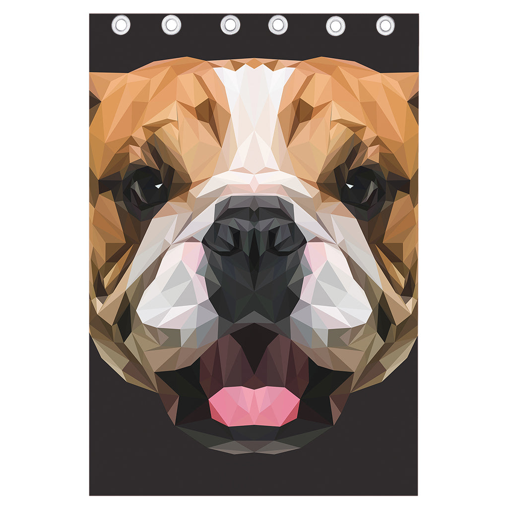 Geometric English Bulldog Print Curtain
