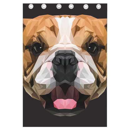 Geometric English Bulldog Print Curtain