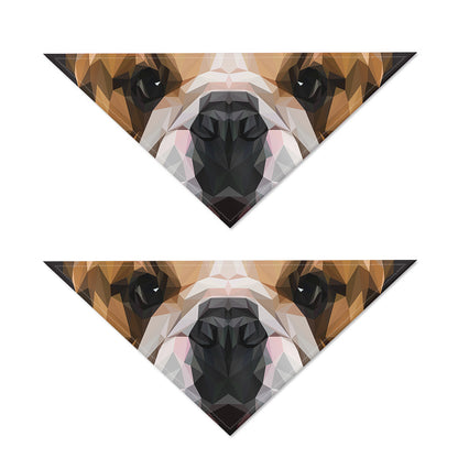 Geometric English Bulldog Print Dog Bandana
