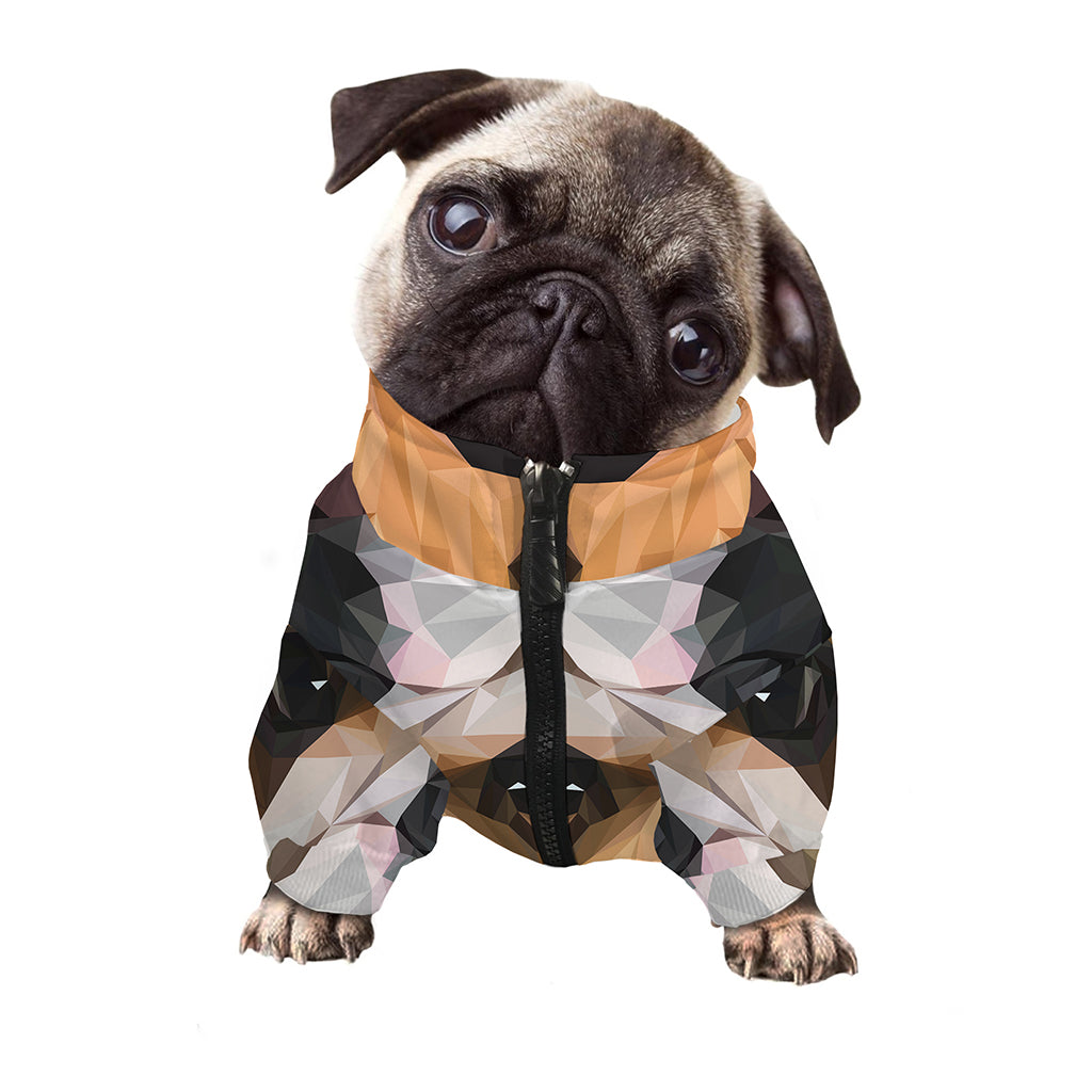 Geometric English Bulldog Print Dog Zip Up Jacket