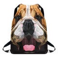 Geometric English Bulldog Print Drawstring Backpack