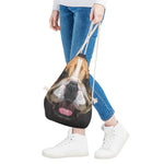 Geometric English Bulldog Print Drawstring Bag