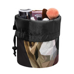 Geometric English Bulldog Print Drawstring Makeup Bag