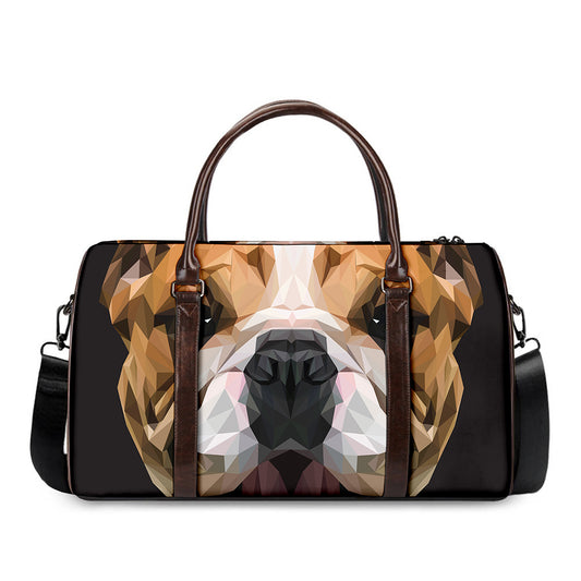 Geometric English Bulldog Print Duffle Bag