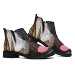 Geometric English Bulldog Print Flat Ankle Boots