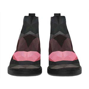 Geometric English Bulldog Print Flat Ankle Boots