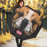 Geometric English Bulldog Print Foldable Umbrella
