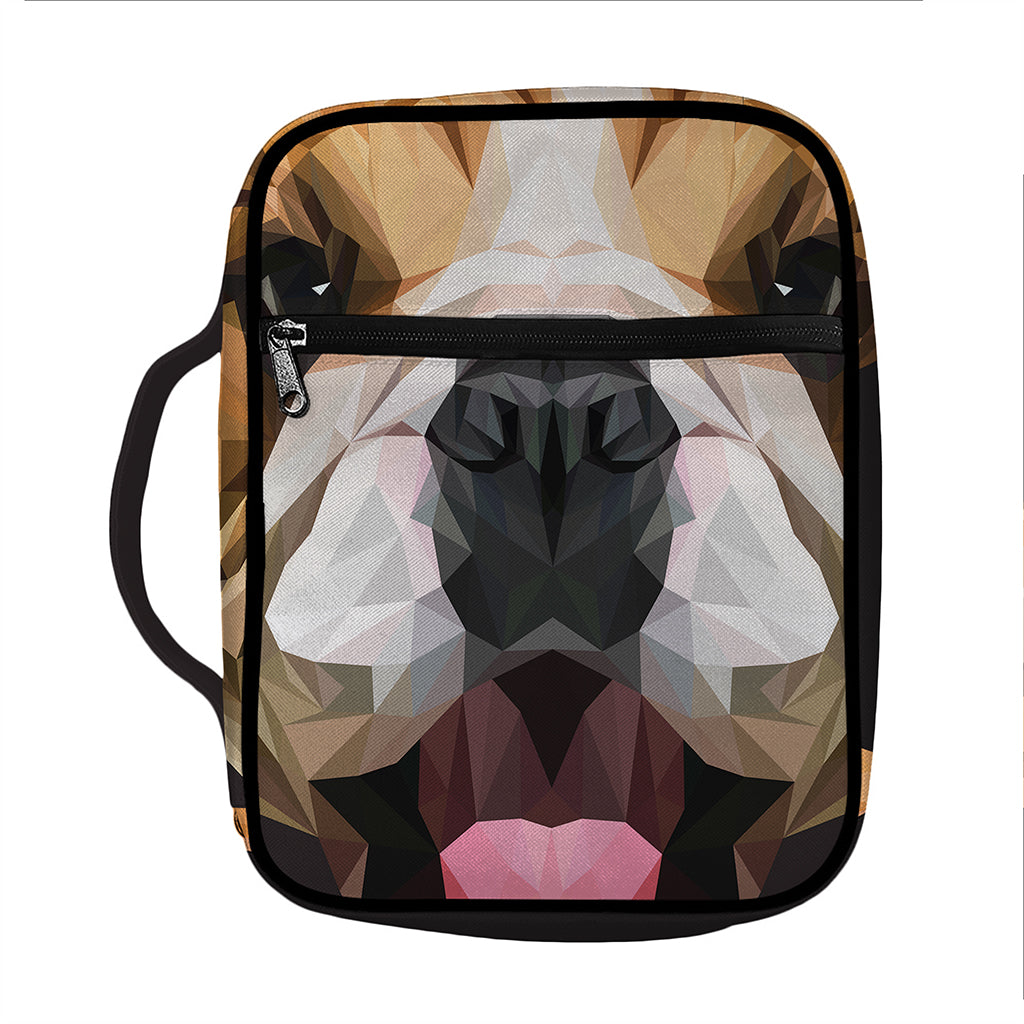 Geometric English Bulldog Print Front Pocket Bible Bag
