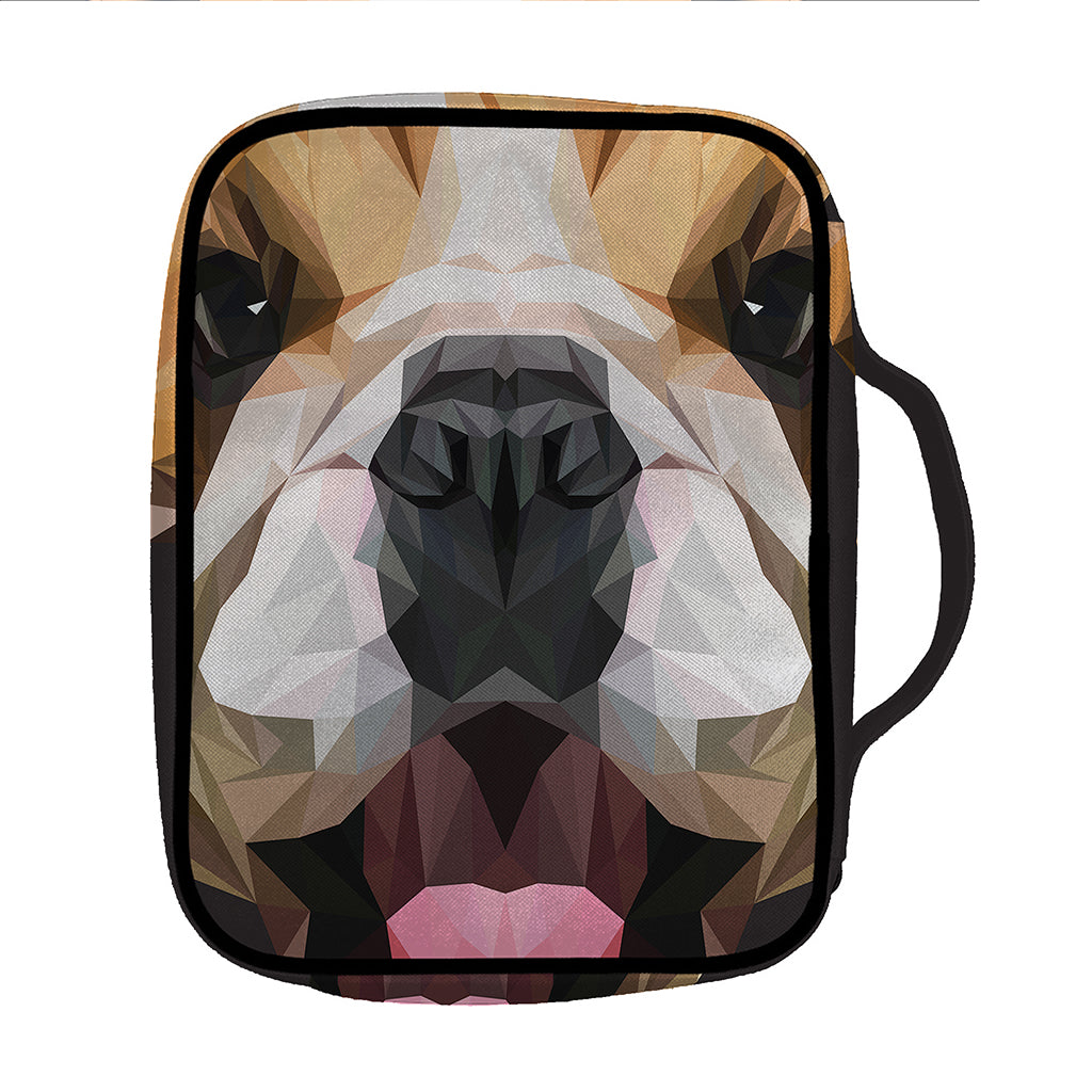 Geometric English Bulldog Print Front Pocket Bible Bag