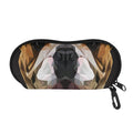 Geometric English Bulldog Print Glasses Case