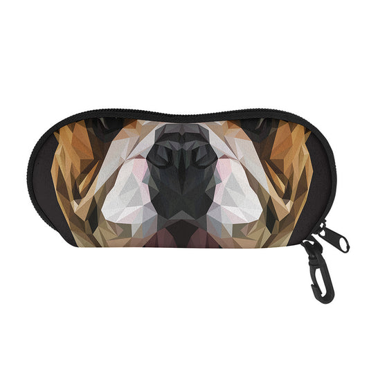 Geometric English Bulldog Print Glasses Case