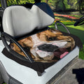 Geometric English Bulldog Print Golf Cart Seat Cover