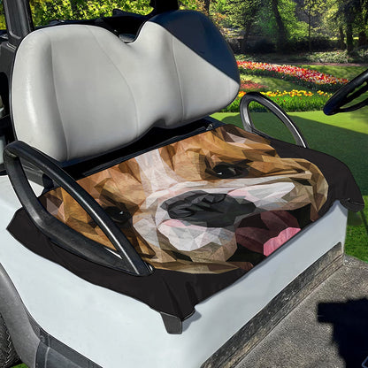 Geometric English Bulldog Print Golf Cart Seat Cover