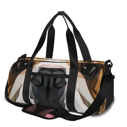 Geometric English Bulldog Print Gym Bag