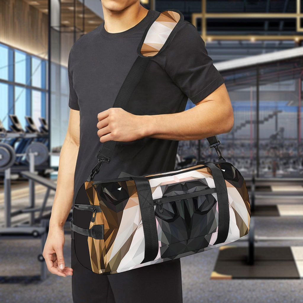 Geometric English Bulldog Print Gym Bag