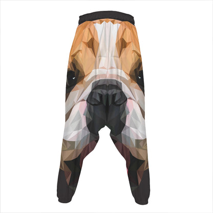 Geometric English Bulldog Print Hammer Pants