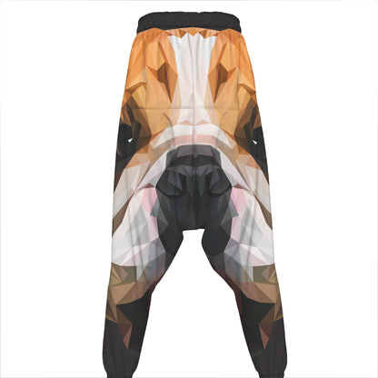 Geometric English Bulldog Print Hammer Pants