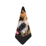 Geometric English Bulldog Print Hand Towel