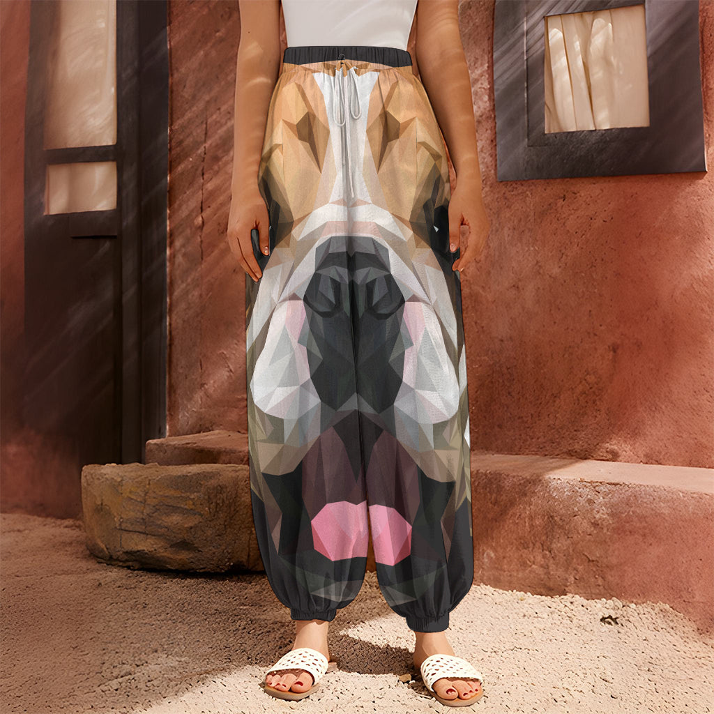 Geometric English Bulldog Print Harem Pants
