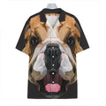 Geometric English Bulldog Print Hawaiian Shirt