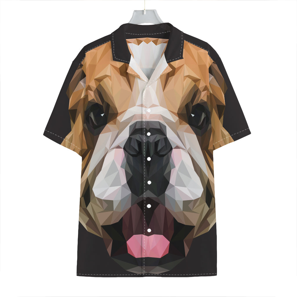 Geometric English Bulldog Print Hawaiian Shirt