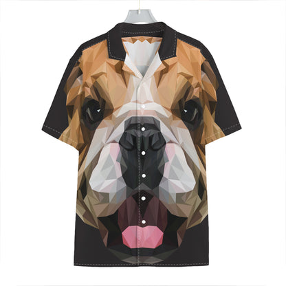 Geometric English Bulldog Print Hawaiian Shirt