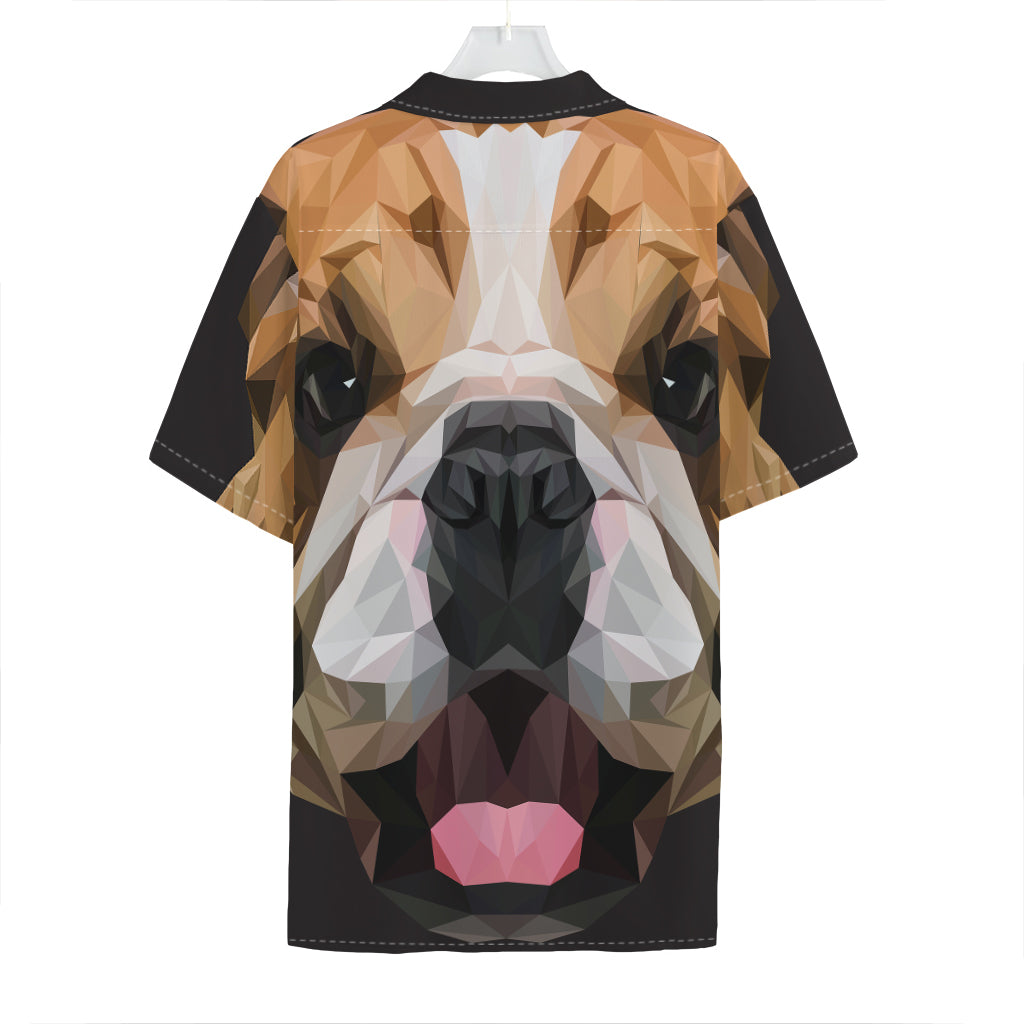 Geometric English Bulldog Print Hawaiian Shirt